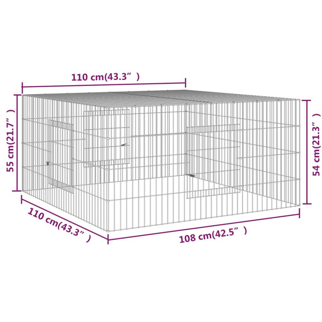 vidaXL Klietka pre králiky 110x110x55 cm pozinkované železo