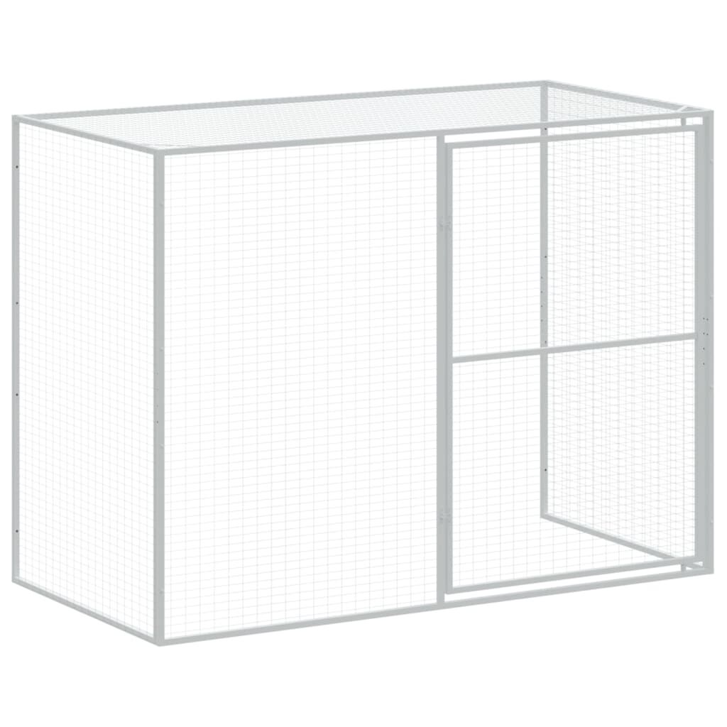 vidaXL Búda pre psa s výbehom bleodsivá 214x1069x181 cm pozink. oceľ