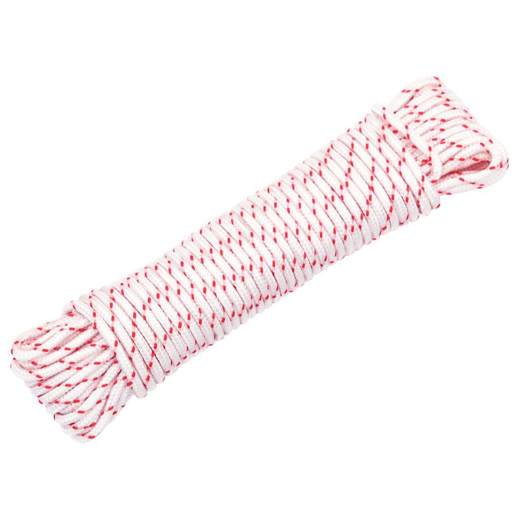 VidaXL ťažná štartovacia šnúra biela a červená Ø3 mm 10 m nylon