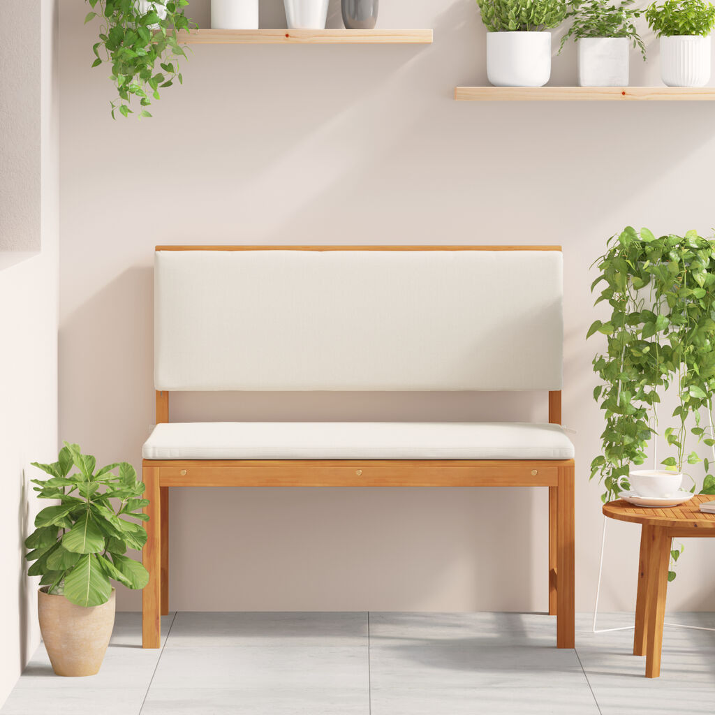 vidaXL Záhradná lavička s vankúšmi 100x50x91 cm z akáciového dreva