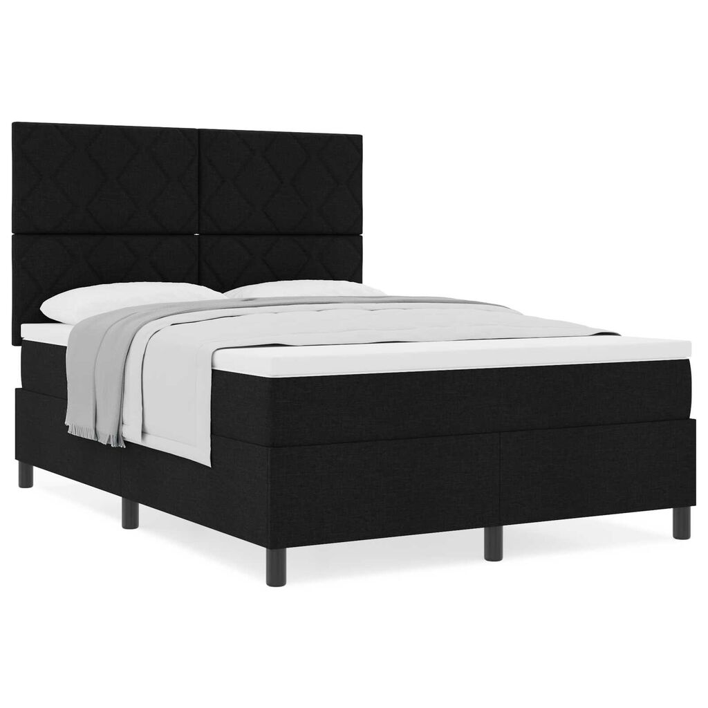 vidaXL Box Spring Posteľ s matracom Čierna 160x200 cm Tkanina