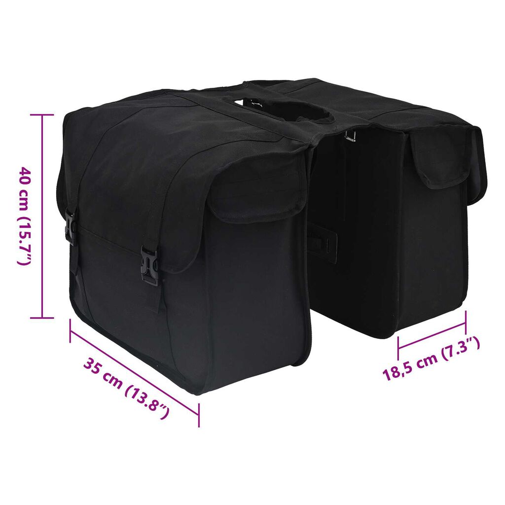 vidaXL Bicyklová taška Pannier Double Bags 48 L Čierna