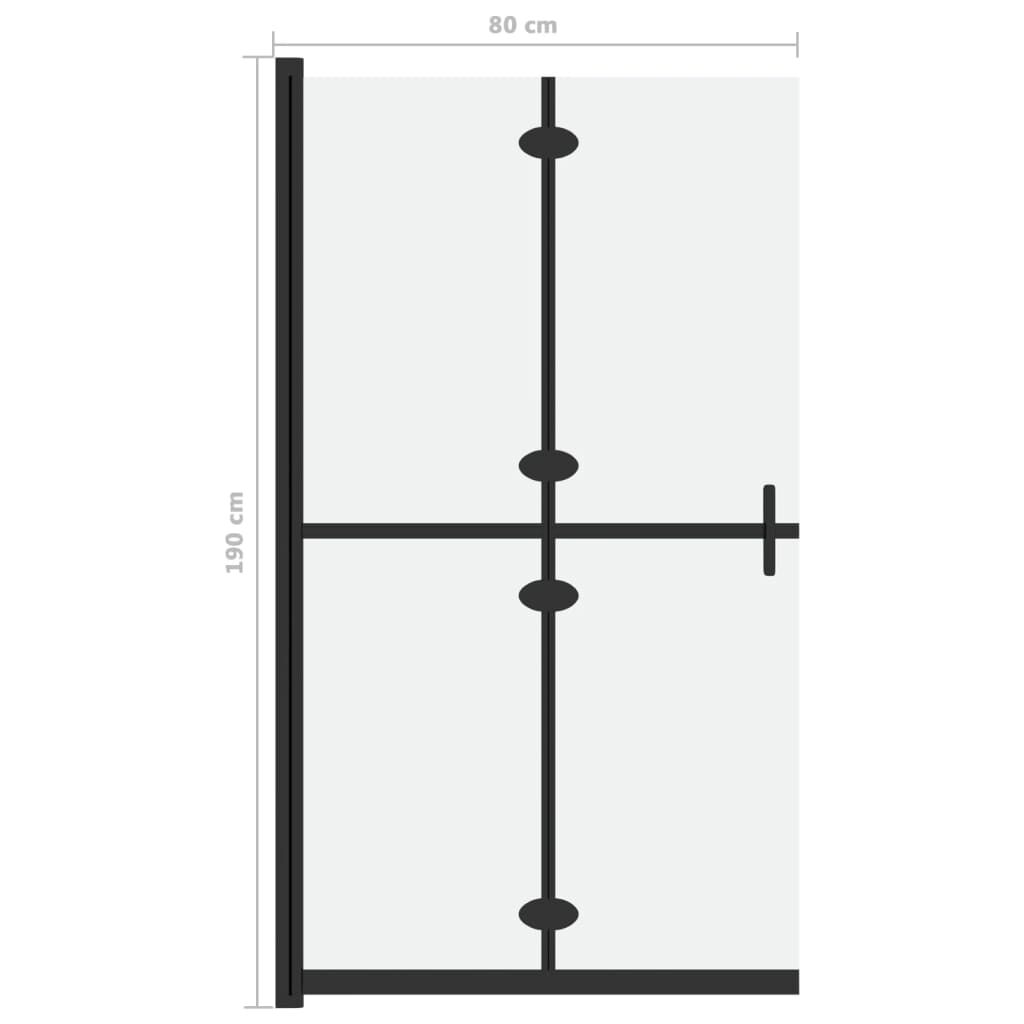 vidaXL Skladacia sprchová zástena nepriehľadné ESG sklo 80x190 cm