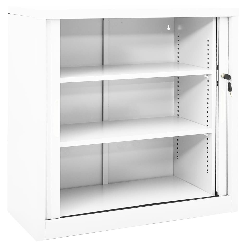 vidaXL Skriňa s posuvnými dverami biela 90x40x90 cm oceľ