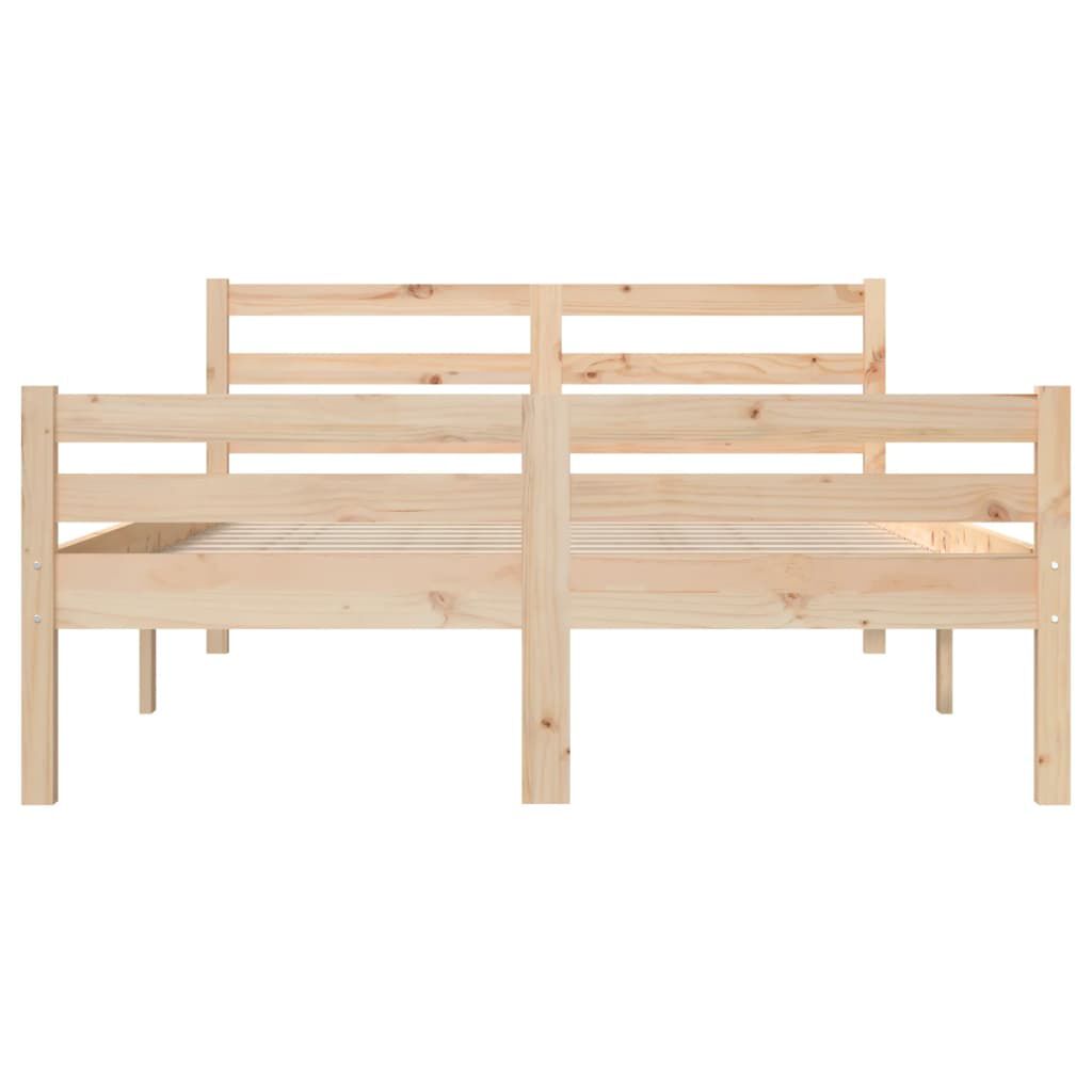 vidaXL Posteľný rám, drevený masív 135x190 cm, dvojlôžko