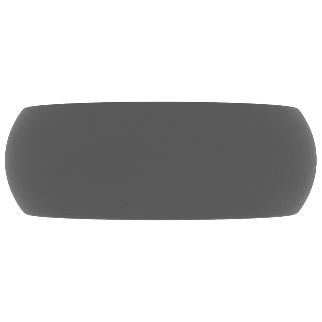 vidaXL Luxusné umývadlo, okrúhle, matné tmavosivé 40x15 cm, keramika